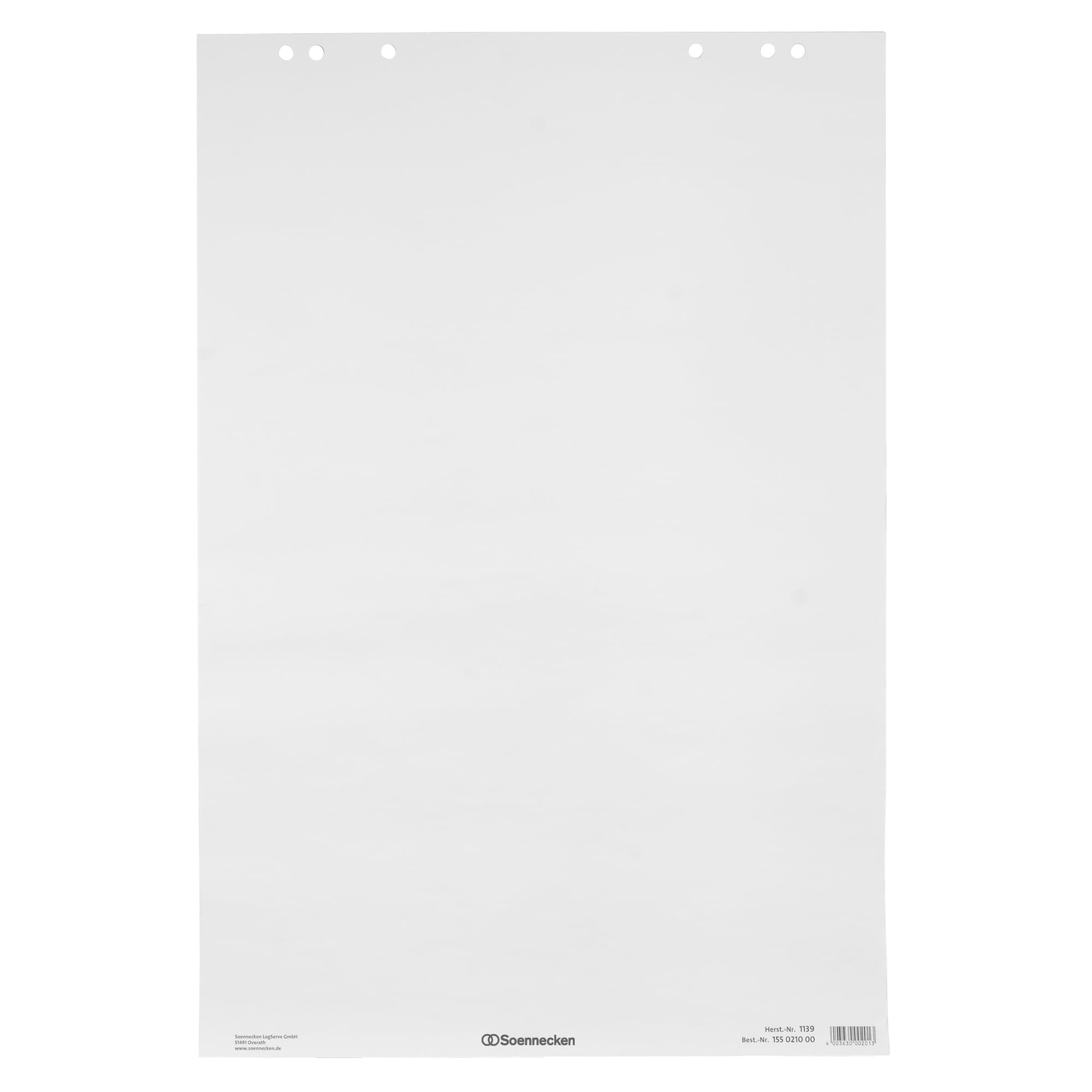 Soennecken Flipchartblock blanco gerollt 80g Nr. 1137, 20 Blatt, PA=5St, 67x99cm