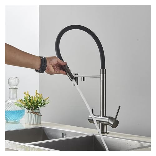 Filtre à eau et robinet de cuisine à double sortie mitigeur eau potable pure évier