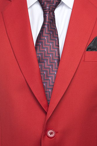 Image of FAVOROSKI Designer Men's Slim Fit Notched Lapel Single Breasted Solid Blazer