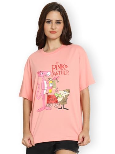 Image of Preneum Women's Cotton Aesthetic & Cool Graphic Printed Baggy Fit Drop-Shoulder Sleeves Cotton Oversized T-Shirt || Printed