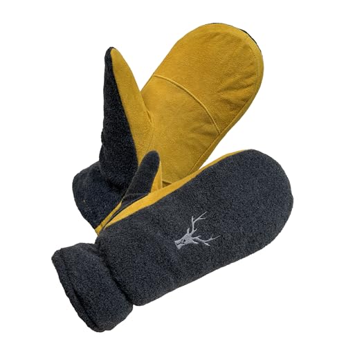 SKYDEER Mittens for Men and Women, Upgraded Deerskin Suede Leather, C100G 3M Thinsulate Insulation...