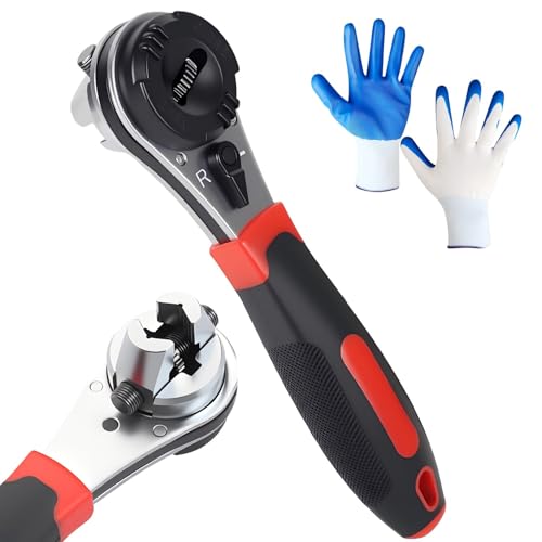 Adjustable Ratchet Wrench Kit 6-24mm Opening,...