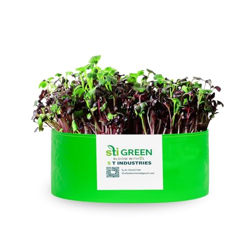 Image of HDPE Grow Bags for Plants 24X6 Inch (Pack of 1) | 260 GSM Heavy Duty UV-Protected Round Green Colour Plant Bags for Terrace and Vegetable Gardening | Strong & Reusable|