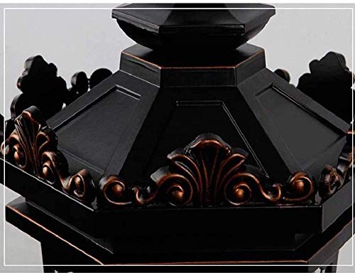 RLKHXBS Indoor Chandelier, Outdoor Pendant Light Glass Lantern Traditional Victoria Retro Hanging Suspension Lamp E- Height Adjustable Droplight Pavilion Garden Porch Lighting – Image 4