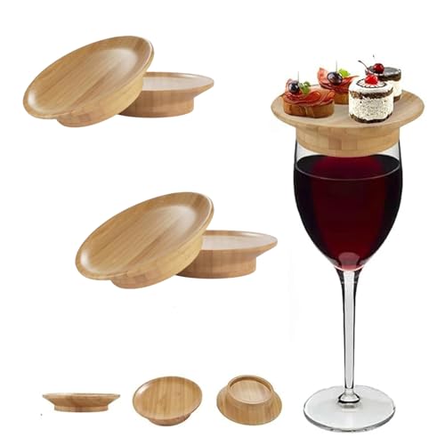 NEWWAN Topper de charcuterie en verre à vin, assiette de charcuterie en verre à vin, nouveau dessus de planche de charcuterie en verre à vin 2024 (10.16 * 7CM,4PCS)