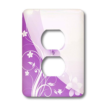 Fleurs mignonnes sur fond violet plaque double prise murale multicolore - 4