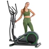 Hop-Sport HS-120C Prim Crosstrainer für zuhause + Unterlegmatte - Ellipsentrainer App kompatibel, 12 Programme, 32 stufiger Magnetwiderstand, Höhenverstellung