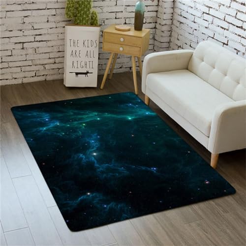Space Rug For Boys Room Glitter Outer Space Universe Rugs For Kids Bedroom Space Carpet Solar System Galaxy Planet Printed Throw Rugs For Children Room Blue Purple Floor Mat (colour 4,100x150 cm)