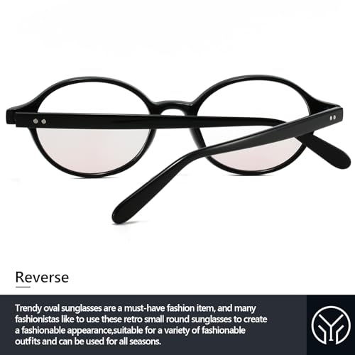 Retro Oval Sunglasses for Women Men Trendy Small Face Round Sunnies 90s Vintage Style UV400 Protection3