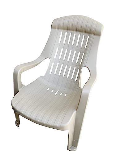 Image of SkyGlamour Supreme Comfy Relax Plastic Arm Chair | Comfort Plastic Chair for Living Room, Garden, Home, Indoor and Outdoor Use | Weight Bearing Capacity Upto 150 KG|Color: Dark Beige; Set of 2 Chairs