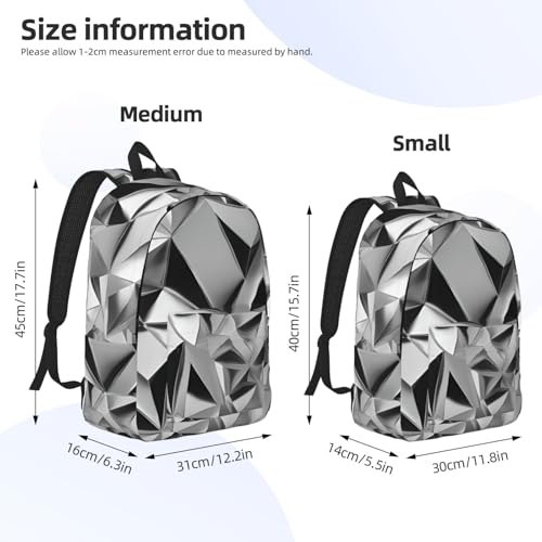 Sac à dos en toile avec impression géométrique argentée WURTON