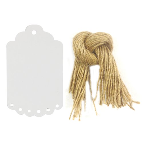 Etiquetas kraft para personalizar regalos navideños con hilo de algodon rojo resistente 3