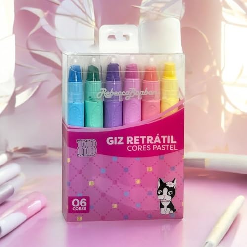Giz Retrátil Pastel 06 Cores Rebecca Bonbon RB1103-Sky Paper