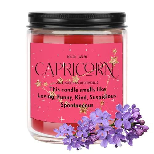 12 Constellations Scented Capricorn Gift Capricorn 7oz Violet Scented Candle Capricorn Zodiac Sign Gift Inspirational Horoscope Spiritual Gift (Candle-Capricorn)