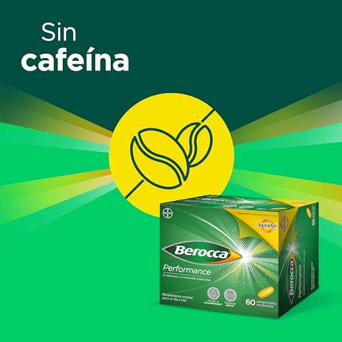Berocca Performance Complejo de Vitaminas y Minerales Sin Cafeína, Contribuye al Rendimiento Mental y Físico, 60 Comprimidos