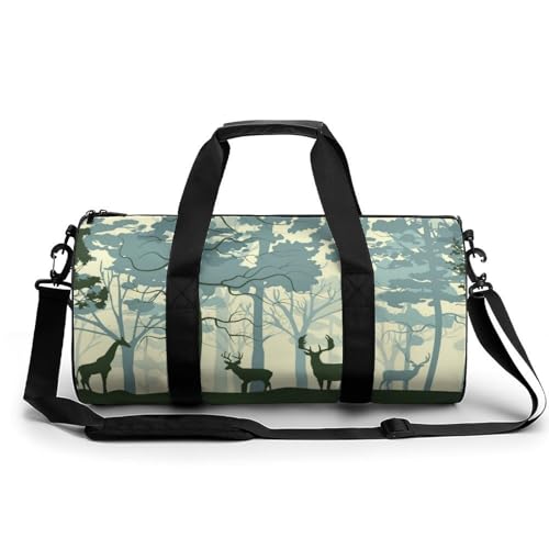 Sac de sport gym cerf de la forêt 45x23x23cm imperméable grand compartiment voyage