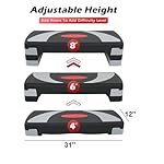 ZENY 31’’ Aerobic Step Platform, Adjustable Exercise Workout Stepper with Stable Risers, Stand Up Steppers for Exercise at Home, Fitness Equipment for Home Gym - Image 3