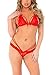 Leg Avenue Women's Vixen 2 Piece Bra and Panty, Red, Medium/Large