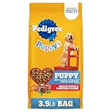 Pedigree Dry Puppy Food, Puppy Dry Food with Grilled Steak and Vegetable Flavor, 3.5 lb. Bag