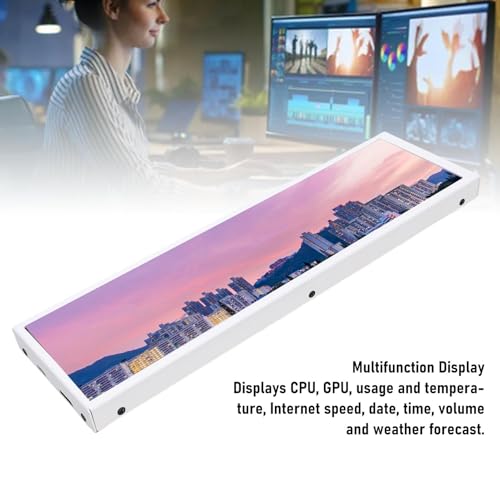 Image of 8.8 Inch Portable Touchscreen Display 480x1920 5 Point Touch Long Bar Secondary Monitor for PC GPU Temp CPU Monitoring and DIY Music Spectrum