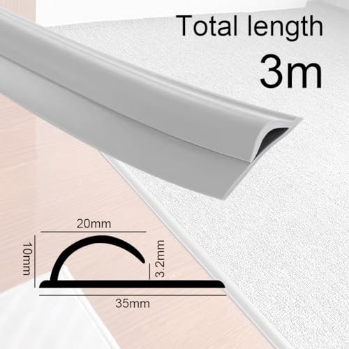 Übergangsschiene Selbstklebend Übergangsleiste Laminat Abschlussleiste - Selbstklebende Randleiste,PVC Bodenübergangsstreifen,Teppich, Grau(3M)