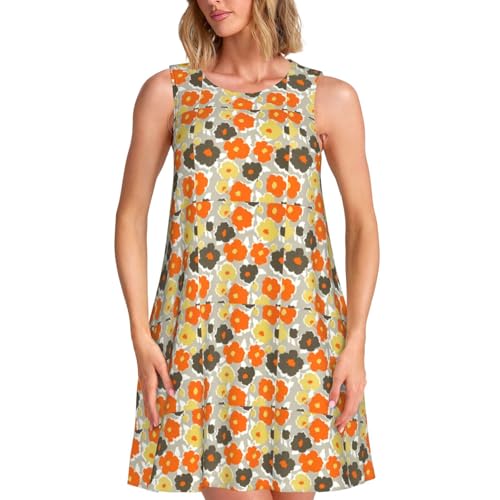 Robe d'été sans manches à motif floral chic pour les vacances de style décontracté