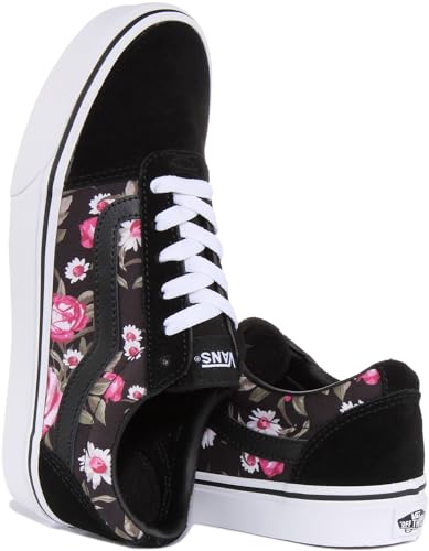 Vans Vans Women's Ward Sneaker, Roses Black, 3 UK