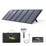 Togo POWER 60W Foldable Solar Panel - Portable Solar Charger with Dual USB Port&6 Connectors,23% High Efficiency IP65 Waterproof Fast Charging for Cellphone,Power Banks,Tablets,Power Station