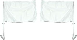 (2 Pack) 12x18 Solid White Advertising Double Sided Car Window Vehicle Flag