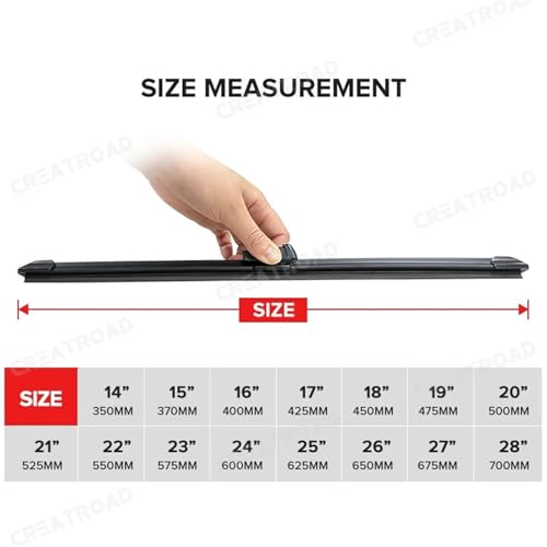 Escobillas limpiaparabrisas delanteras traseras LHD de 24" 21" 13" para lluvia y nieve 3