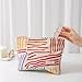 HEY M&Q Corduroy Colour Striped Cosmetic Bags for Women,Travel Make up Bag Large Capacity Canvas Makeup Pouch, Lipstick Brushes Organizer Zipper Period Kit Cluth