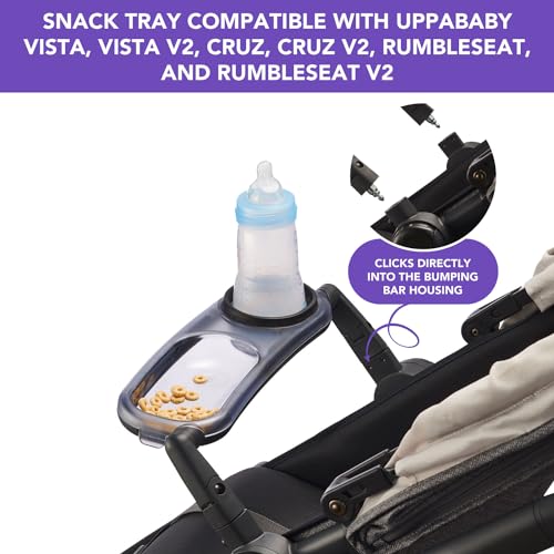 Snack Tray Compatible with Uppababy Vista V2, Vista, Cruz, Cruz V2, RumbleSeat, RumbleSeat V2, Upgraded Snack Tray with Cup Holder for Baby or Toddler Stroller Accessories