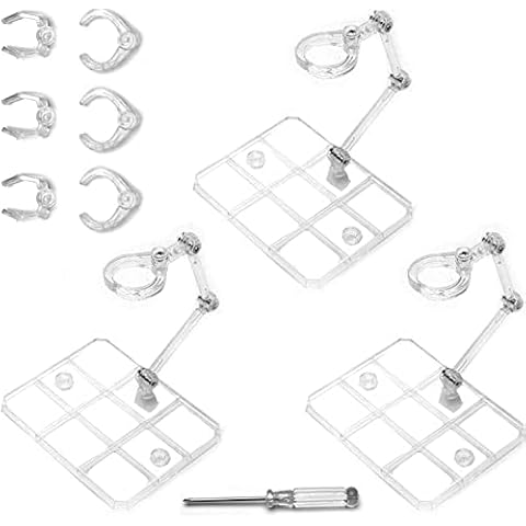 Yocoolfun 3 Pack Action Figure Stand for 3.75" and 6" Figures - Each Doll Model Support Stand includes 3 Clamps Sizes,Action Figure Display Holder Base Display Your Action Figures in Style Cover