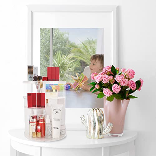 Oceek 360 Rotating Makeup Organizer 360 Degree Rotating Adjustable Cosmetic Storage Diy Adjustable Spinning Holder Display Case 360 Rotating Makeup Organizer Holder Rack Cosmetic Storage Clear #TOP3
