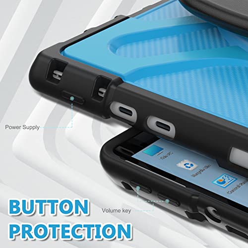 Coque antichoc Surface Pro 8 résistante aux chutes avec support bleu pour tablette