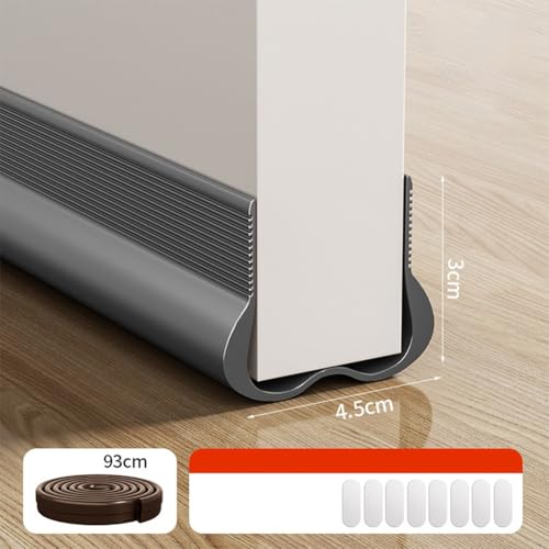 PVC Flexible Door Draft Stopper - Bottom Sealing Strip Under Weather Stripping Noise Blocker (Gray) - Image 2