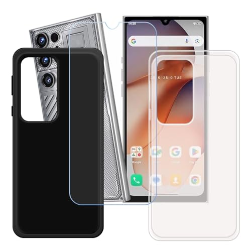 LCEHTOGYE �K�p Oukitel C61 GT�p�P�[�X+�����K���X�X�N���[���v���e�N�^�[�A�������J�o�[+ �K�p Oukitel C61 GT (6,88")�ƌ݊����̂���u���b�N�\�t�gTPU�V���R���W�F���P�[�X�ی�J�o�[