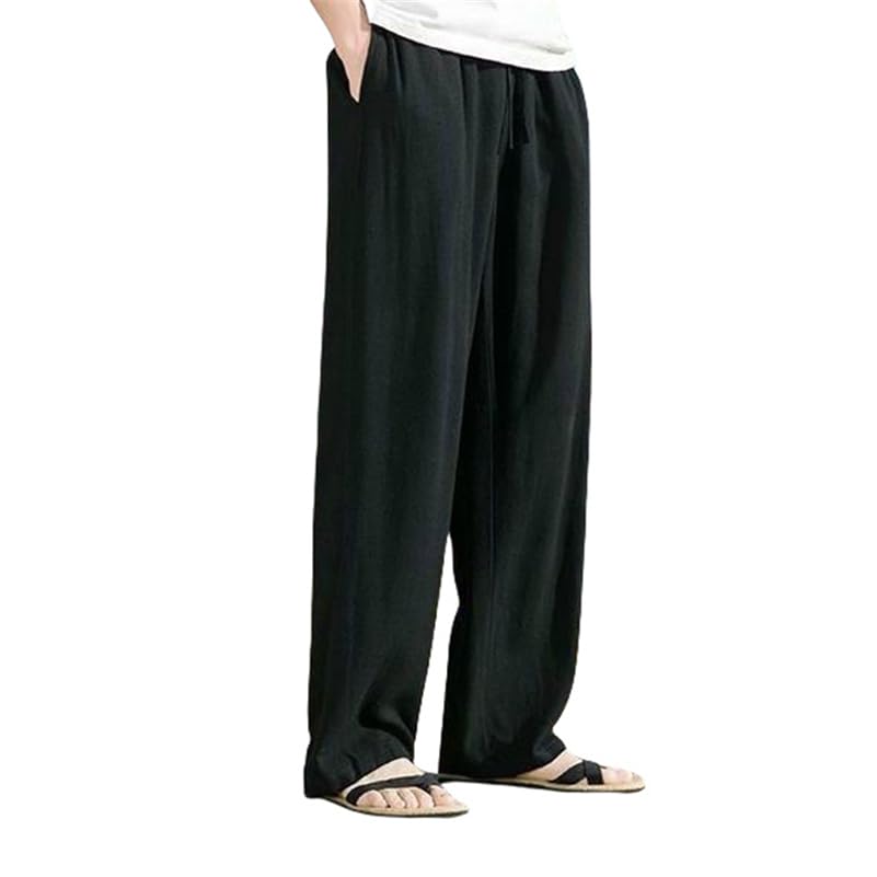 Pantalon en coton et lin de style chinois finitions soignées homme