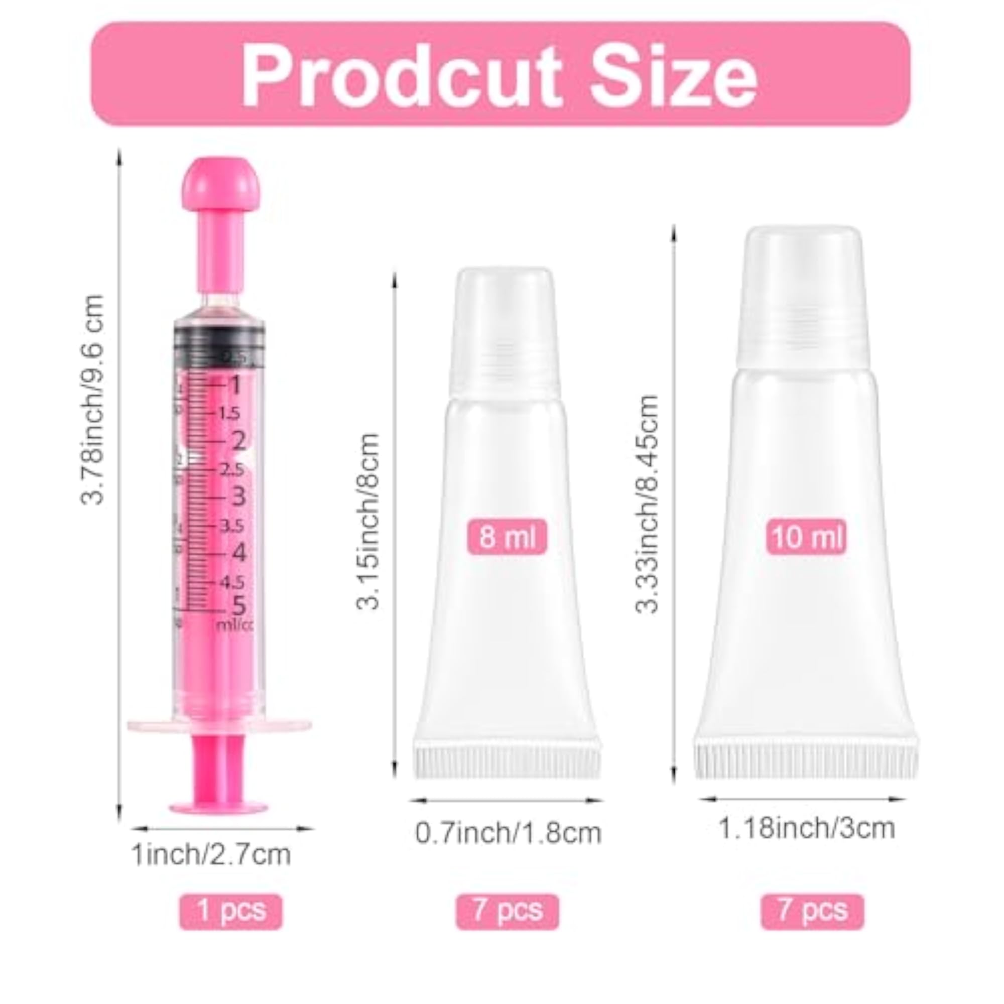 15 Pcs Lip Gloss Tube Set 8ml Clear Lip Balm Tubes