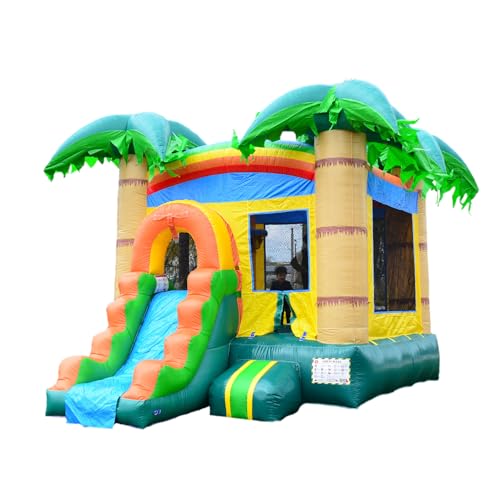HeroKiddo 12x18 Tropical Breeze Commercial Inflatbale Bouncer House Slide