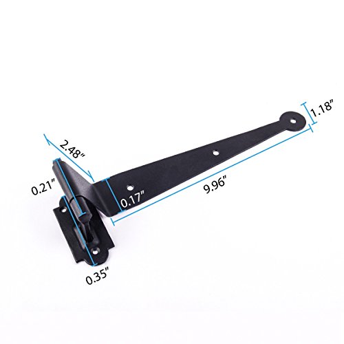 Renovators Supply Manufacturing Offset Lift Off Pintle Strap Hinge 11 3/4 In. Black Wrought Iron 2.5 In. Offset Pintle Strap Gate And Door Hinges With Hardware #TOP3