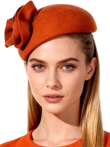 Sombrero de fieltro para mujer estilo fascinador
