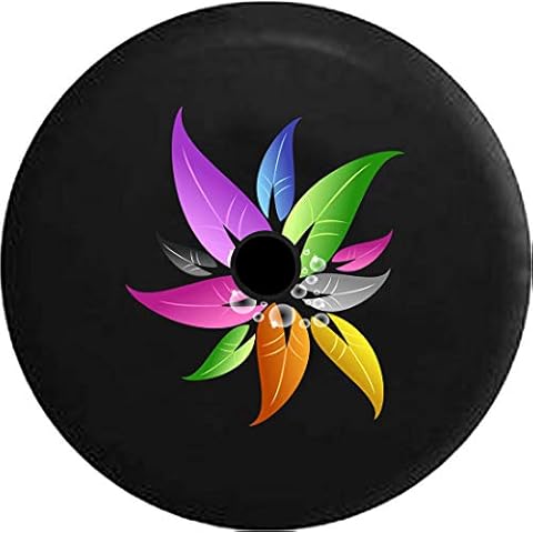 Caps Supply JL Tire Cover Flower Pedals Multicolor Bubbles & Pollen (Fits: JL Accessories Sport with Back-Up Camera) 32 Inch 245/75r17, 255/70r18 Cover