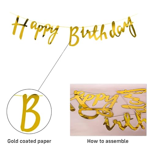 Image of Party Propz Birthday Decoration Items - 63 Pcs, Happy Birthday Decoration | Birthday Decorations for Girls | Pink Green Balloons for Bday Decoration | Birthday Banner(Cardstock)| Glue Dot, Arch Tape