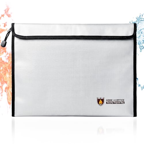 Fireproof Document Bag, 15 x 11 Inch Waterproof Document Pouch with Zipper by Geban - Used condition - US$14.38