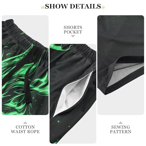 Angry Green Dragon Pajama Shorts for Mens Pjs Bottoms Sleep Shorts Lounge Wear Pants with Pocket4