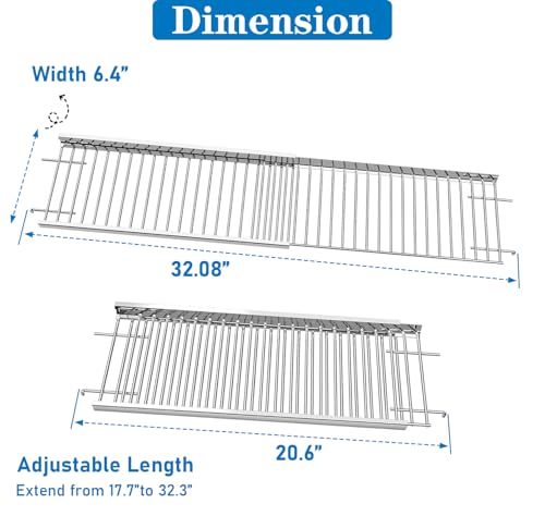 image for Uniflasy Universal Grill Warming Rack 20.6''- 32.08'', Top Grill Rack 