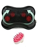 Zyllion ZMA-13 Shiatsu Pillow Massager (Black) and ZMA-12 Hair Brush Scalp Massager (Pink) Bundle