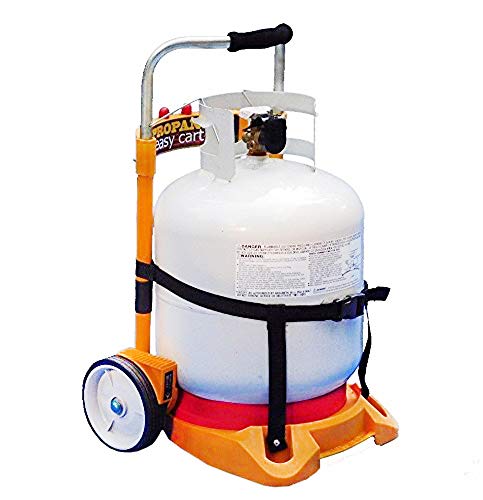 Propane Easy Cart LP Tank Wheeled Carrier for BBQ Grills, Weed Burners, Fire Pits, Tank Top Heaters (Tank not Included)