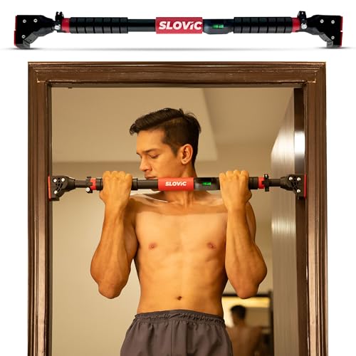 Slovic Pull up Bar for Home Kids [200 KG] | No Screw Pull Up Bar Wall Mounted with Anti-Skid Grip | Pull-up Bar for Home Workout | Gym Equipment for Home Workout (Length 72-110 CM)